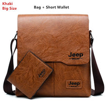 Load image into Gallery viewer, Men Tote Bags Set JEEP BULUO Famous Brand New Fashion Man Leather Messenger Bag Male Cross Body Shoulder Business Bags For Men