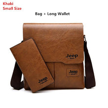 Load image into Gallery viewer, Men Tote Bags Set JEEP BULUO Famous Brand New Fashion Man Leather Messenger Bag Male Cross Body Shoulder Business Bags For Men