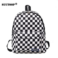 Load image into Gallery viewer, 2019 Unisex Plaid Nylon Female Travel Daypack Laptop Backpack Book Schoolbags Feminina School Casual Rucksack Women Bag Rugzak